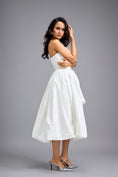 Load image into Gallery viewer, White Strapless Embellished Midi Dress