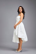 Load image into Gallery viewer, White Strapless Embellished Midi Dress