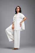 Load image into Gallery viewer, White Wide-Leg Co-Ord Set with Embellished Buttons