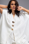 Load image into Gallery viewer, White Wide-Leg Co-Ord Set with Embellished Buttons