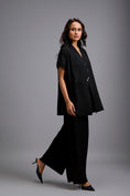 Load image into Gallery viewer, Black Wide-Leg Co-Ord Set with Embellished Buttons