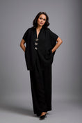 Load image into Gallery viewer, Black Wide-Leg Co-Ord Set with Embellished Buttons