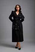 Load image into Gallery viewer, Structured Wide-Leg Jumpsuit with Crystal Bow Detail