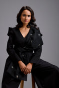Load image into Gallery viewer, Structured Wide-Leg Jumpsuit with Crystal Bow Detail