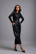 Load image into Gallery viewer, Sheer Bodysuit with Leather Bustier & Pants