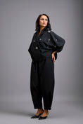 Load image into Gallery viewer, Embellished Cropped Blazer with Drop-Crotch Pants