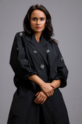 Load image into Gallery viewer, Cropped Embellished Blazer with Wrap Front