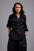 Load image into Gallery viewer, Rhinestone-Embellished Corset Shirt