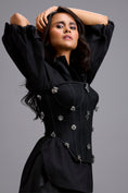 Load image into Gallery viewer, Rhinestone-Embellished Corset Shirt