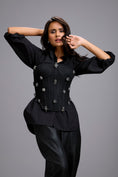 Load image into Gallery viewer, Rhinestone-Embellished Corset Shirt