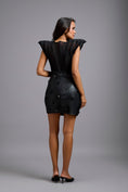 Load image into Gallery viewer, Leather Wrap Skirt with Sheer Corset Top