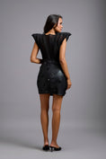 Load image into Gallery viewer, Leather Wrap Skirt with Sheer Corset Top
