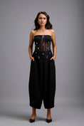 Load image into Gallery viewer, Sheer Rhinestone Corset with Wide-Leg Trousers