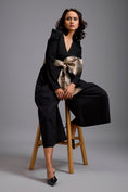 Load image into Gallery viewer, Jumpsuit with Gold Bow Waist Detail