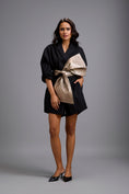 Load image into Gallery viewer, Tailored Playsuit with Oversized Gold Bow