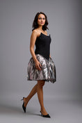 Load image into Gallery viewer, Off-Shoulder Dress with Gunmetal Bubble Hem
