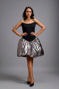 Load image into Gallery viewer, Off-Shoulder Dress with Gunmetal Bubble Hem