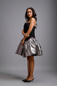 Load image into Gallery viewer, Off-Shoulder Dress with Gunmetal Bubble Hem
