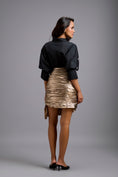 Load image into Gallery viewer, Black Oversized Shirt with Metallic Gold Skirt