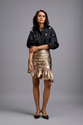 Load image into Gallery viewer, Black Oversized Shirt with Metallic Gold Skirt
