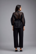 Load image into Gallery viewer, Black Organza Embellished Top With Pants