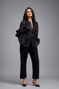Load image into Gallery viewer, Black Organza Embellished Top With Pants