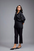 Load image into Gallery viewer, Black Embellished Button-down Shirt With Pants