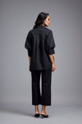 Load image into Gallery viewer, Black Embellished Button-down Shirt With Pants