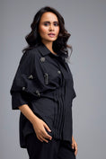 Load image into Gallery viewer, Black Embellished Button-down Shirt With Pants