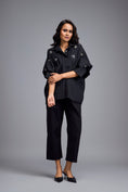 Load image into Gallery viewer, Black Embellished Button-down Shirt With Pants