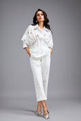 Load image into Gallery viewer, White Embellished Button-down Shirt With Pants