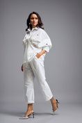 Load image into Gallery viewer, White Embellished Button-down Shirt With Pants