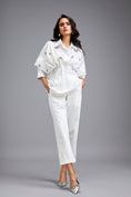 Load image into Gallery viewer, White Embellished Button-down Shirt With Pants