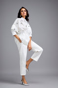 Load image into Gallery viewer, White Embellished Button-down Shirt With Pants