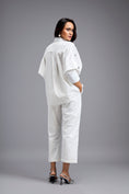 Load image into Gallery viewer, White Embellished Button-down Shirt With Pants