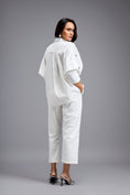 Load image into Gallery viewer, White Embellished Button-down Shirt With Pants