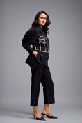 Load image into Gallery viewer, Black Puff-sleeve Corset Co-ord Set