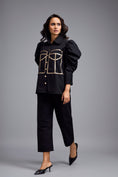 Load image into Gallery viewer, Black Puff-sleeve Corset Co-ord Set