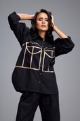 Load image into Gallery viewer, Black Puff-sleeve Corset Co-ord Set