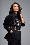 Load image into Gallery viewer, Black Puff-sleeve Corset Co-ord Set