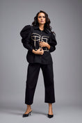 Load image into Gallery viewer, Black Puff-sleeve Corset Co-ord Set