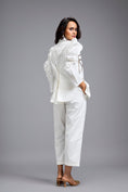 Load image into Gallery viewer, White Puff-sleeve Corset Shirt