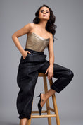 Load image into Gallery viewer, Black Metallic Quilted Pants