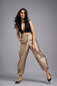 Load image into Gallery viewer, Gold Metallic Quilted Pants
