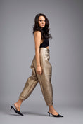 Load image into Gallery viewer, Gold Metallic Quilted Pants