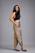 Load image into Gallery viewer, Gold Metallic Quilted Pants