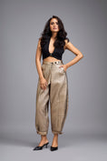 Load image into Gallery viewer, Gold Metallic Quilted Pants