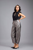 Load image into Gallery viewer, Gunmetal Metallic Quilted Pants