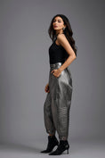 Load image into Gallery viewer, Black Beaded Lattice High-Neck Top