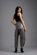 Load image into Gallery viewer, Black Beaded Lattice High-Neck Top